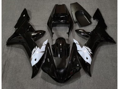 2002-2003 Gloss Black White and Silver Yamaha R1 Motorcycle Fairing