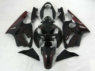 2002-2005 Burgundy Flame Kawasaki ZX12R Motorcycle Fairing