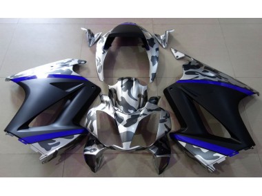 2002-2012 Grey Camouflage & Blue Honda VFR800 Motorcycle Fairing