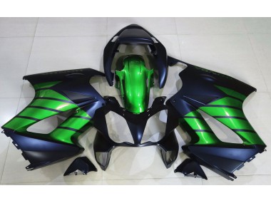2002-2012 Matte Black & Green Honda VFR800 Motorcycle Fairing