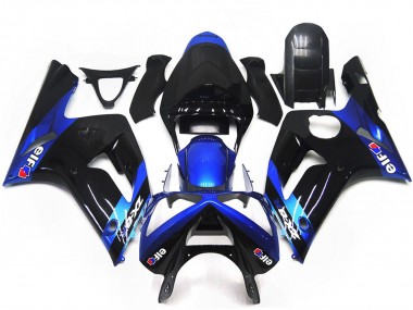 2003-2004 Blue and Gloss Black Elf Kawasaki ZX6R Motorcycle Fairing