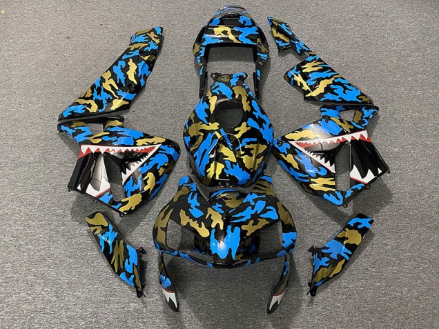 2003-2004 Blue and Gold Camo Honda CBR600RR Motorcycle Fairing 2003-2004 Blue and Gold Camo Honda CBR600RR Motorcycle Fairing