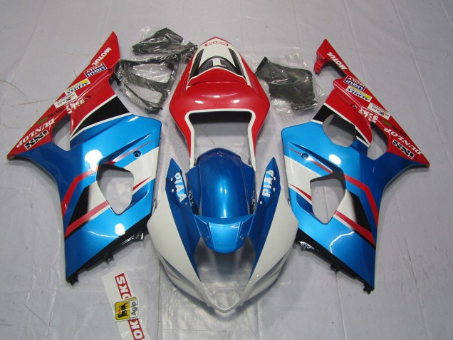 2003-2004 Blue and Red Suzuki GSXR 1000 Motorcycle Fairing