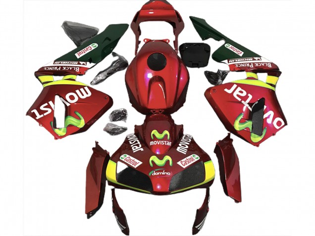 2003-2004 Deep Red Movistar Honda CBR600RR Motorcycle Fairing