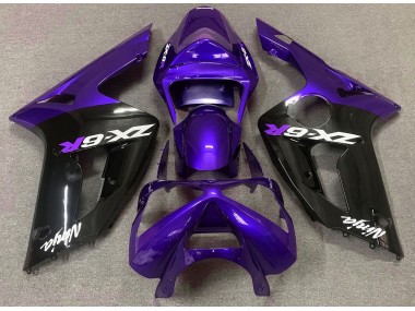 2003-2004 Gloss Purple and Black Kawasaki ZX6R Motorcycle Fairing