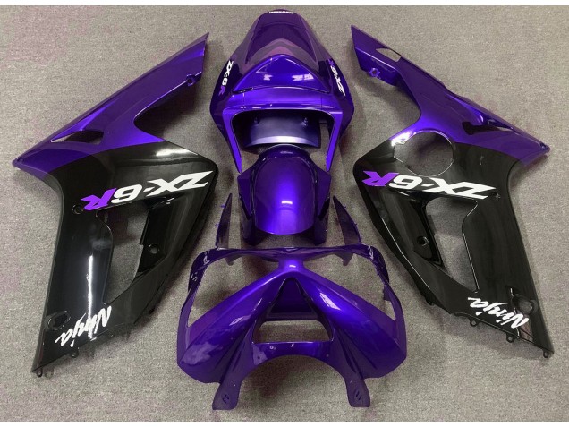 2003-2004 Gloss Purple and Black Kawasaki ZX6R Motorcycle Fairing 2003-2004 Gloss Purple and Black Kawasaki ZX6R Motorcycle Fairing