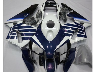 2003-2004 Gloss White & Blue Fade Honda CBR600RR Motorcycle Fairing