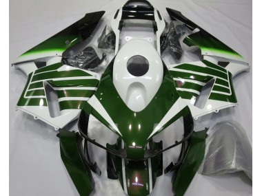 2003-2004 Gloss White & Green Fade Honda CBR600RR Motorcycle Fairing