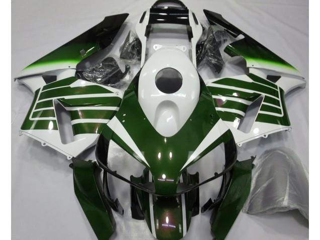 2003-2004 Gloss White & Green Fade Honda CBR600RR Motorcycle Fairing 2003-2004 Gloss White & Green Fade Honda CBR600RR Motorcycle Fairing
