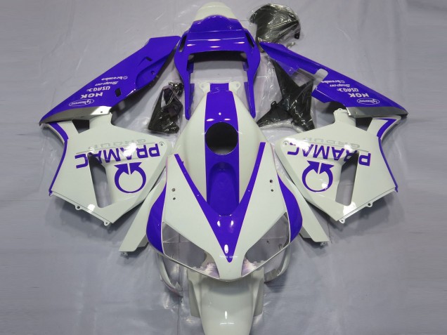 2003-2004 Gloss White and Blue PRAMAC Honda CBR600RR Motorcycle Fairing 2003-2004 Gloss White and Blue PRAMAC Honda CBR600RR Motorcycle Fairing