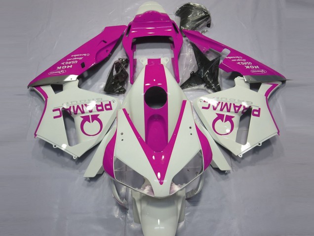 2003-2004 Gloss White and Pink PRAMAC Honda CBR600RR Motorcycle Fairing 2003-2004 Gloss White and Pink PRAMAC Honda CBR600RR Motorcycle Fairing