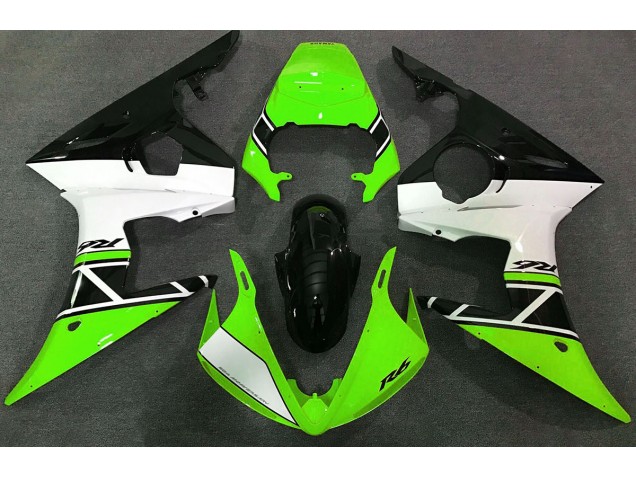 2003-2004 Green White and Black Yamaha R6 Motorcycle Fairing 2003-2004 Green White and Black Yamaha R6 Motorcycle Fairing