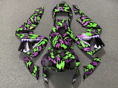 2003-2004 Green and Pink Camo Honda CBR600RR Motorcycle Fairing
