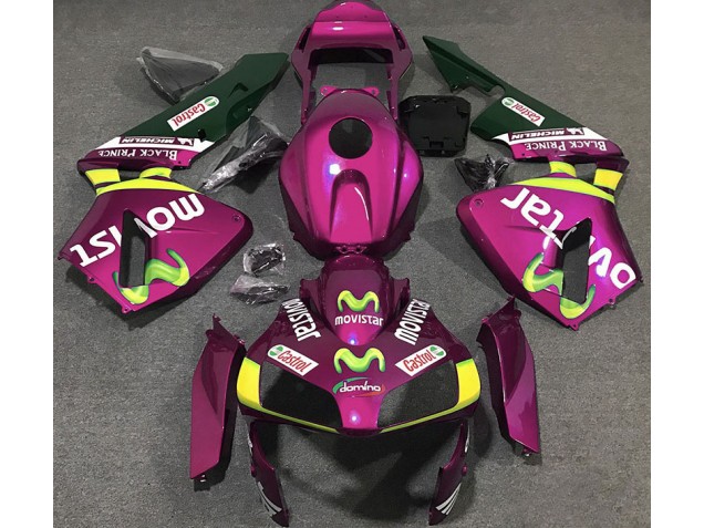 2003-2004 Hot Pink Movistar Honda CBR600RR Motorcycle Fairing
