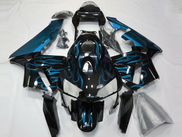 2003-2004 Light Blue Flames Honda CBR600RR Motorcycle Fairing