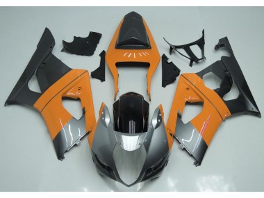 2003-2004 Light Orange Silver and Black Suzuki GSXR 1000 Motorcycle Fairing
