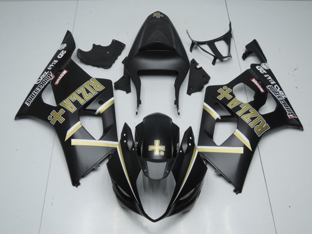 2003-2004 Matte Black Rizla Suzuki GSXR 1000 Motorcycle Fairing 2003-2004 Matte Black Rizla Suzuki GSXR 1000 Motorcycle Fairing