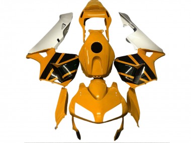 2003-2004 Mustard Yellow & Matte Silver Honda CBR600RR Motorcycle Fairing
