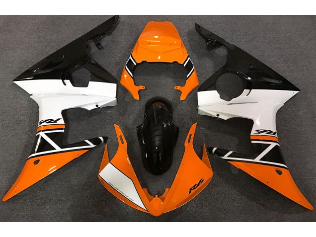 2003-2004 Orange White and Black Yamaha R6 Motorcycle Fairing 2003-2004 Orange White and Black Yamaha R6 Motorcycle Fairing