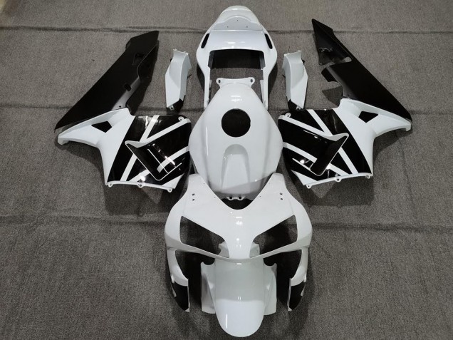 2003-2004 Pearl White and Black Honda CBR600RR Motorcycle Fairing