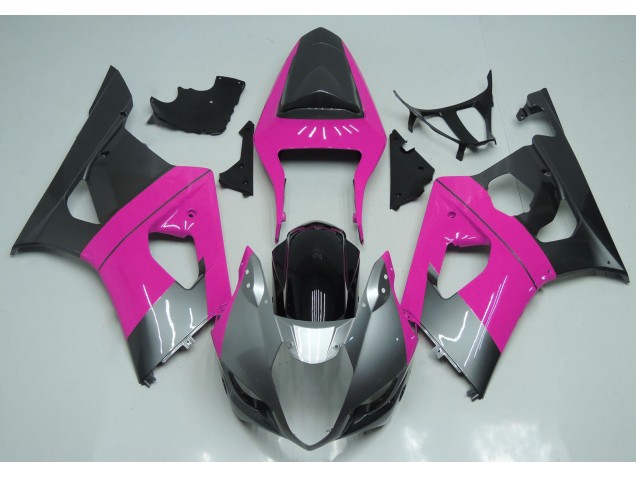 2003-2004 Pink Silver and Black Suzuki GSXR 1000 Motorcycle Fairing 2003-2004 Pink Silver and Black Suzuki GSXR 1000 Motorcycle Fairing