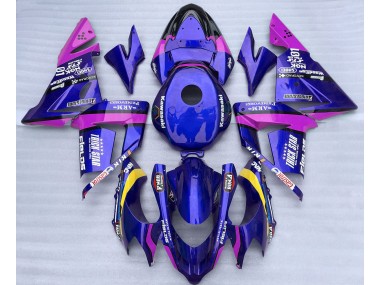 2004-2005 Blue and Pink Trickstar Kawasaki ZX10R Motorcycle Fairing