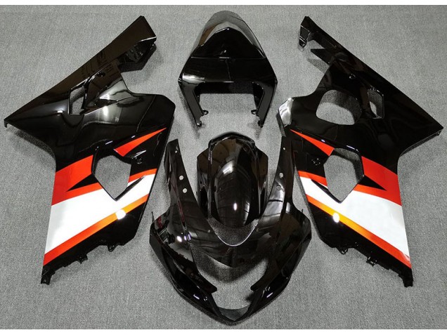 2004-2005 Gloss Black & Orange Suzuki GSXR 600-750 Motorcycle Fairing