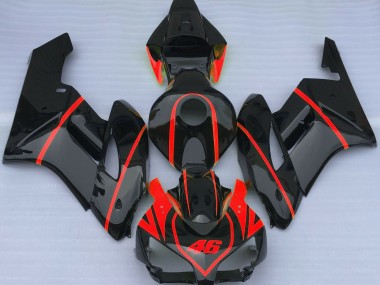 2004-2005 Gloss Black & Red Honda CBR1000RR Motorcycle Fairing