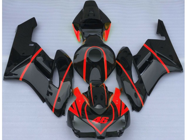 2004-2005 Gloss Black & Red Honda CBR1000RR Motorcycle Fairing