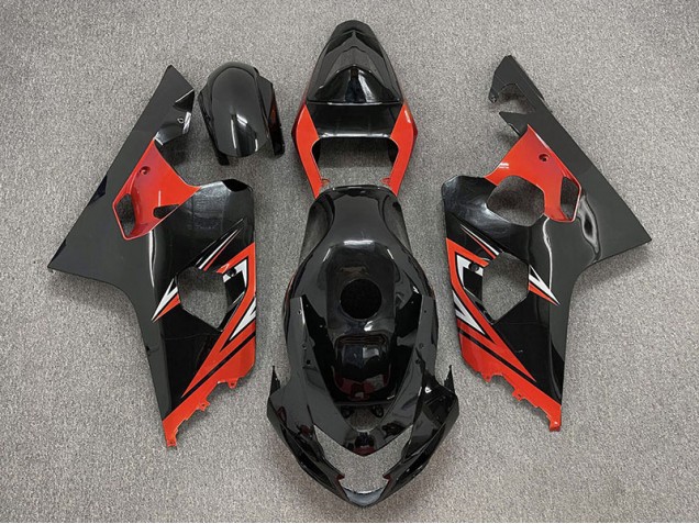 2004-2005 Gloss Black and Red Suzuki GSXR 600-750 Motorcycle Fairing 2004-2005 Gloss Black and Red Suzuki GSXR 600-750 Motorcycle Fairing