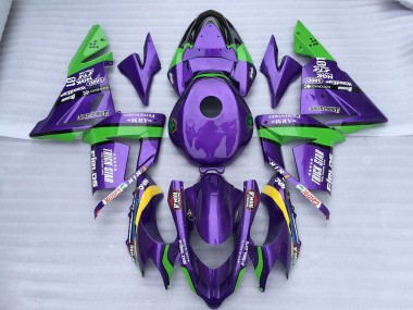 2004-2005 Green Purple Trick Star Kawasaki ZX10R Motorcycle Fairing