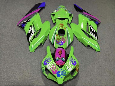 2004-2005 Green and Purple Shark Honda CBR1000RR Motorcycle Fairing