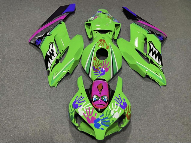 2004-2005 Green and Purple Shark Honda CBR1000RR Motorcycle Fairing 2004-2005 Green and Purple Shark Honda CBR1000RR Motorcycle Fairing
