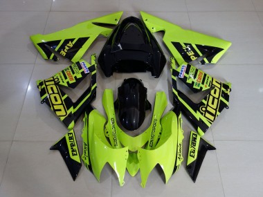 2004-2005 High Viz Yellow and Black Kawasaki ZX10R Motorcycle Fairing