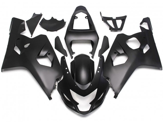2004-2005 Matte Black Style with Red Decals Suzuki GSXR 600-750 Motorcycle Fairing