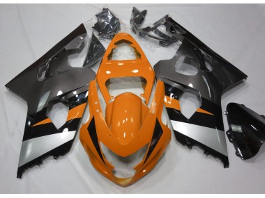 2004-2005 Orange and Silver Suzuki GSXR 600-750 Motorcycle Fairing