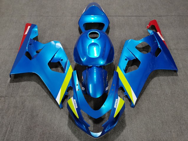 2004-2005 Pearl Blue Yellow Suzuki GSXR 600-750 Motorcycle Fairing 2004-2005 Pearl Blue Yellow Suzuki GSXR 600-750 Motorcycle Fairing