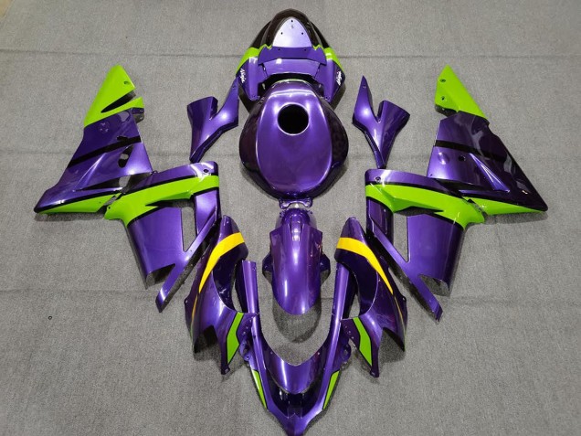 2004-2005 Purple Green and Yellow Kawasaki ZX10R Motorcycle Fairing 2004-2005 Purple Green and Yellow Kawasaki ZX10R Motorcycle Fairing
