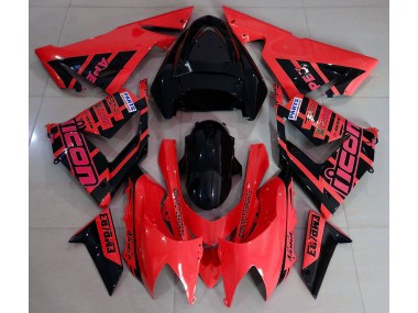 2004-2005 Red and Black & Logos Kawasaki ZX10R Motorcycle Fairing