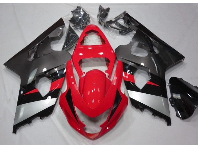 2004-2005 Red and Silver Gloss Suzuki GSXR 600-750 Motorcycle Fairing 2004-2005 Red and Silver Gloss Suzuki GSXR 600-750 Motorcycle Fairing