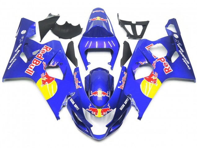 2004-2005 Vibrant Blue Red Bull Style Suzuki GSXR 600-750 Motorcycle Fairing