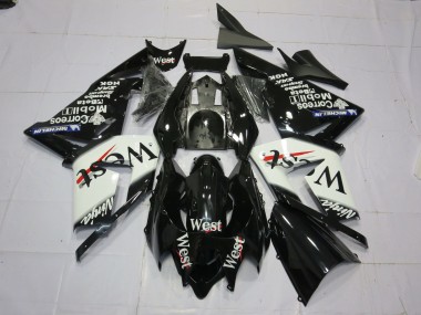 2004-2005 West White Black Kawasaki ZX10R Motorcycle Fairing