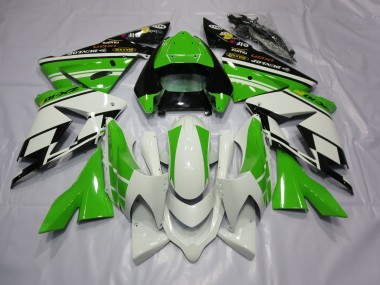 2004-2005 White Green Kawasaki ZX10R Motorcycle Fairing