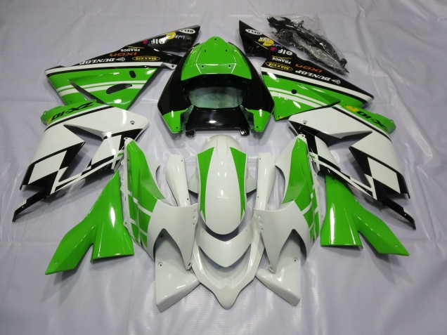 2004-2005 White Green Kawasaki ZX10R Motorcycle Fairing 2004-2005 White Green Kawasaki ZX10R Motorcycle Fairing