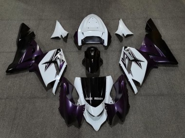 2004-2005 White Purple and Black Kawasaki ZX10R Motorcycle Fairing