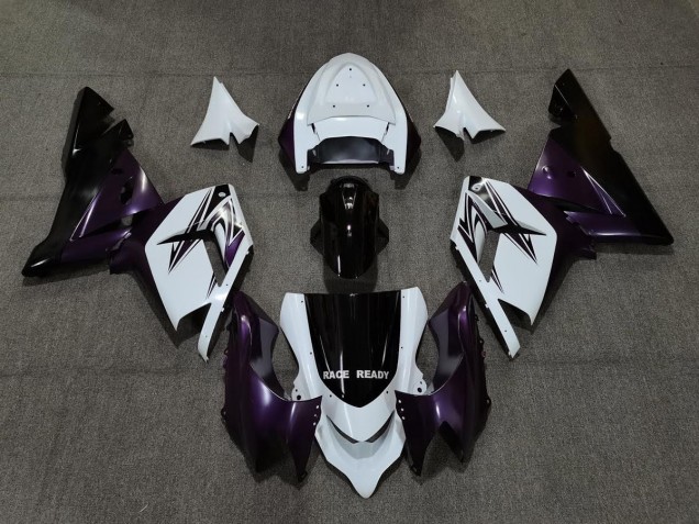 2004-2005 White Purple and Black Kawasaki ZX10R Motorcycle Fairing 2004-2005 White Purple and Black Kawasaki ZX10R Motorcycle Fairing