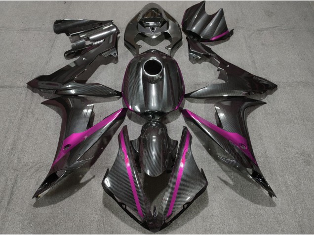 2004-2006 Carbon Fiber Style w Pink Yamaha R1 Motorcycle Fairing 2004-2006 Carbon Fiber Style w Pink Yamaha R1 Motorcycle Fairing