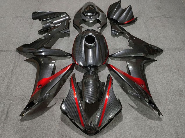 2004-2006 Carbon Fiber Style w Red Yamaha R1 Motorcycle Fairing 2004-2006 Carbon Fiber Style w Red Yamaha R1 Motorcycle Fairing