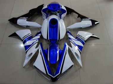 2004-2006 Gloss White and Blue Yamaha R1 Motorcycle Fairing