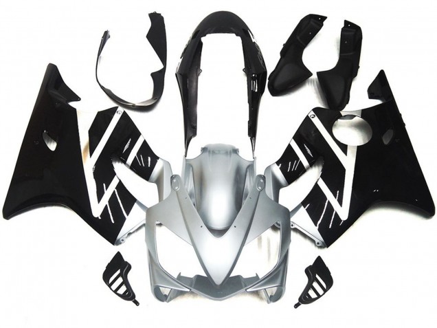 2004-2007 Silver Grey and Gloss Black Honda CBR600 F4i Motorcycle Fairing